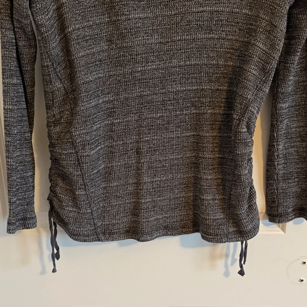 J.Jill Gray Cowl Neck Sweater Knit Pullover with Side Ties Side Small Petite - Picture 3 of 7